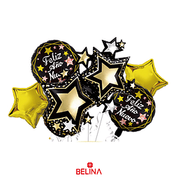 Set de globos metálicos año nuevo 5pcs