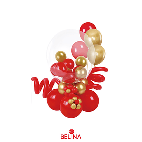 Set de globos rojo y dorado 28pcs