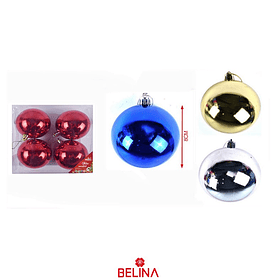 Set de esferas de navidad color aleatorio 4pcs 8cm