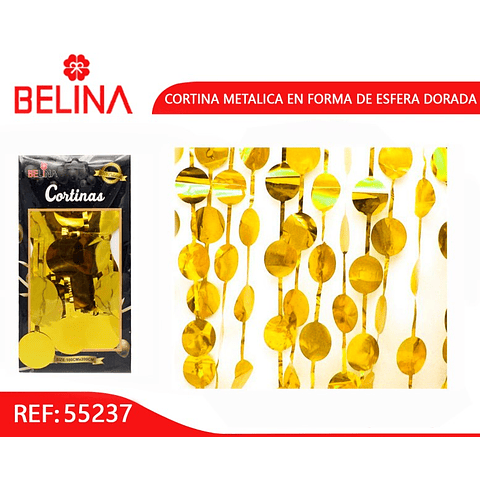Cortina metalica/circular dorada 100cmx200cm