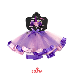 Conjunto de falda y cintillo morado