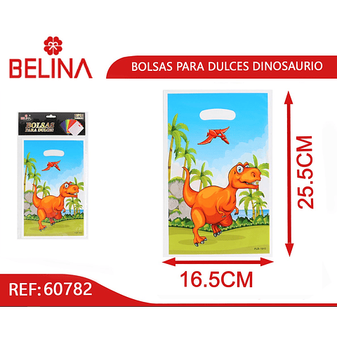 Bolsas para dulces dinosaurios - Belina Cotillón