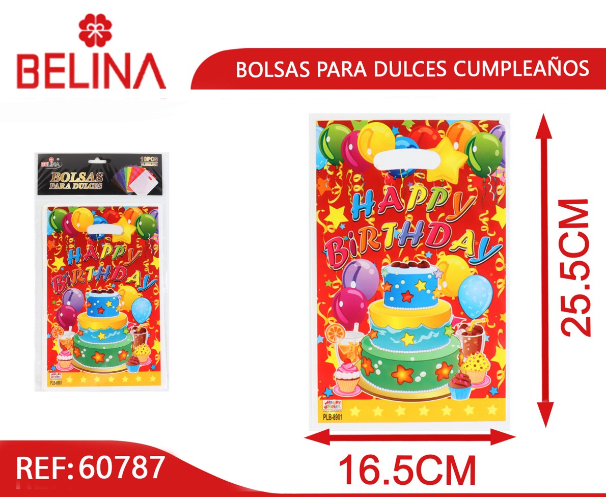 Bolsas para dulces cumpleaños - Belina Cotillón