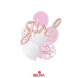 Set de globos rosa girl 8pcs