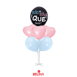 Set de globos revelación de sexo con pedestal 7pcs