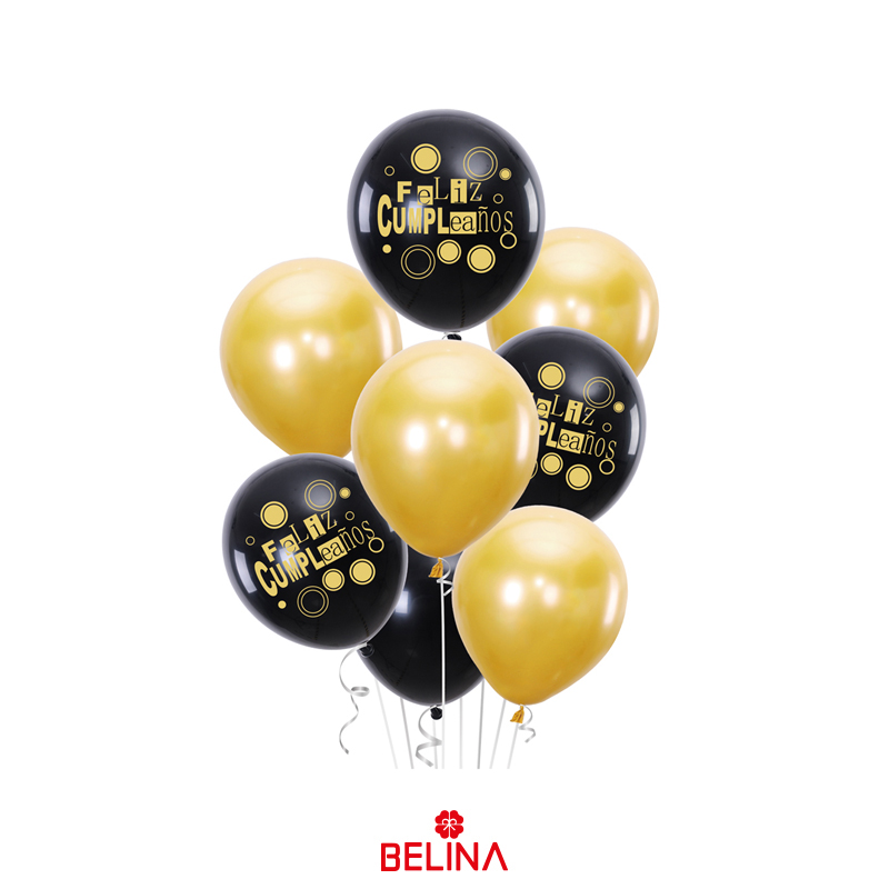 Set de globos de látex feliz cumpleaños - Belina Cotillon