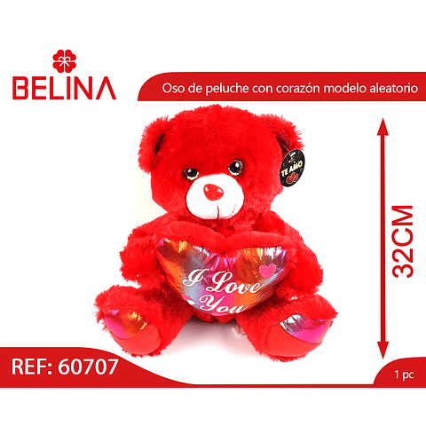 Oso de peluche rojo 32cm 