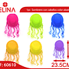Sombrero fluor con cabello color aleatorio 23x26cm