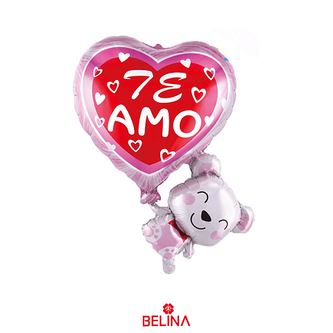 Globo metálico corazón te amo 33x83cm