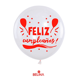 Sticker para globos feliz cumpleaños color rojo 2pcs 