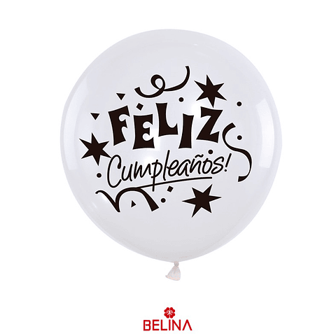 Sticker para globos feliz cumpleaños color negro 2pcs 