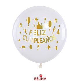 Sticker para globos feliz cumpleaños color dorado 2pcs 