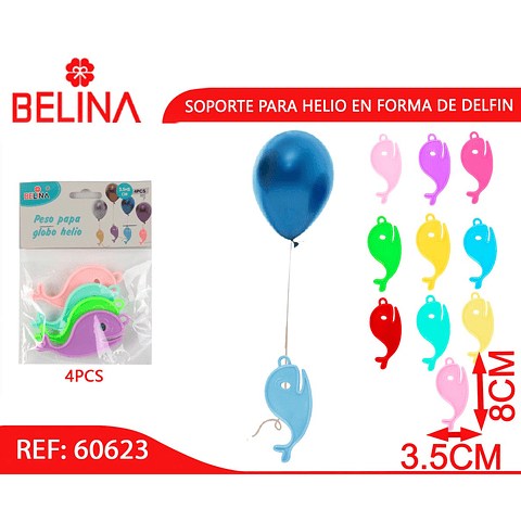 Peso para globo en forma de delfín 4pcs