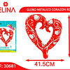 Globo metálico corazón hueco rojo 44cm