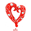 Globo metálico corazón hueco rojo 44cm