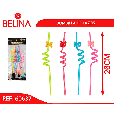 Bombillas plásticas de lazo minnie 4pcs 26cm