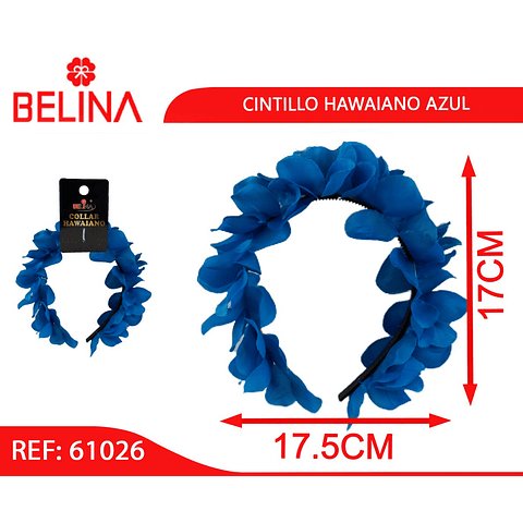 Cintillo hawaiano azul 17cm