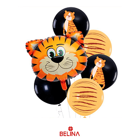 Set de globos con estampado de tigre 6pcs
