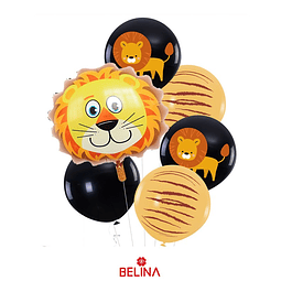 Set de globos con estampado de león 6pcs
