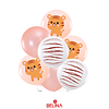 Set de globos de látex estampado tigre 7pcs