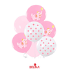 Set de globos de látex estampado elefante rosa 7pcs