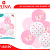 Set de globos de látex estampado elefante rosa 7pcs