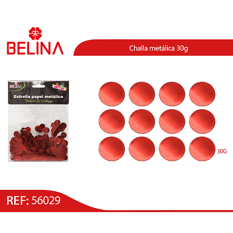 Challa metalica redonda roja 30g