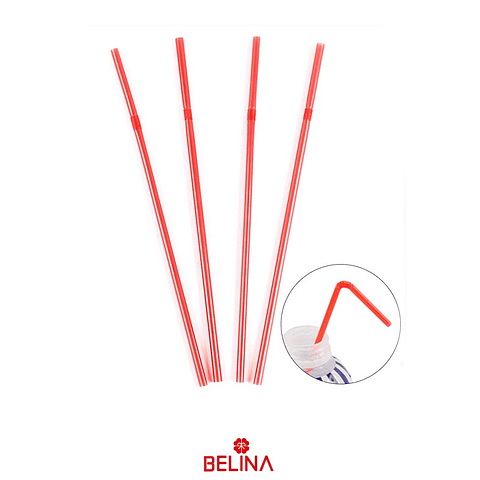 Bombillas plásticas flexibles rojo 100pcs 21cm