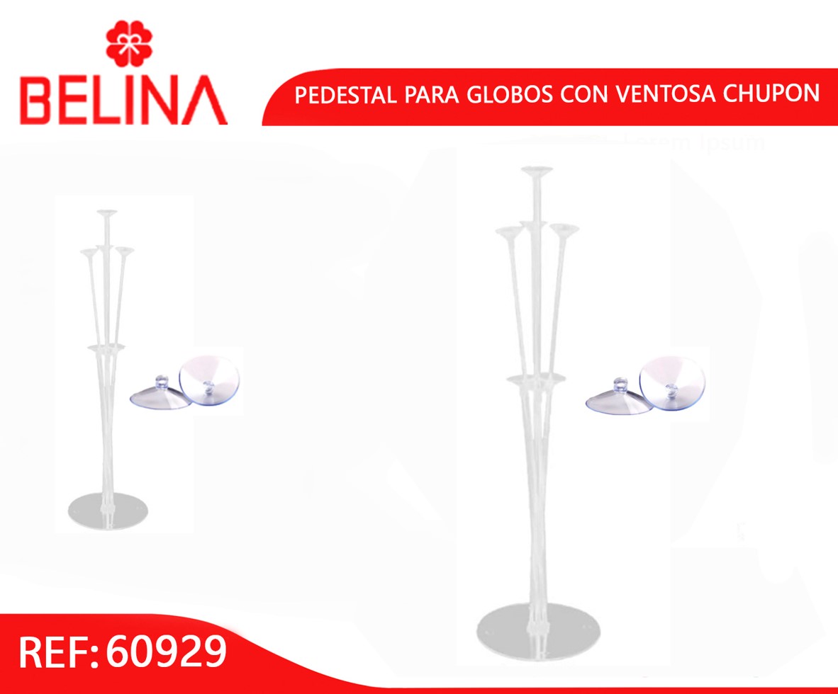 Base Pedestal para Globos LED 70 cms Accesorios Globos - Cotillón A  Color Blanco