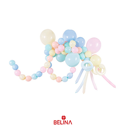 Set de globos de látex colores pasteles 75pcs