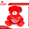 Oso de peluche rojo con corazón 22cm