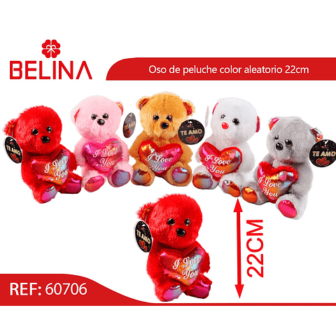 Oso de peluche color aleatorio 22cm