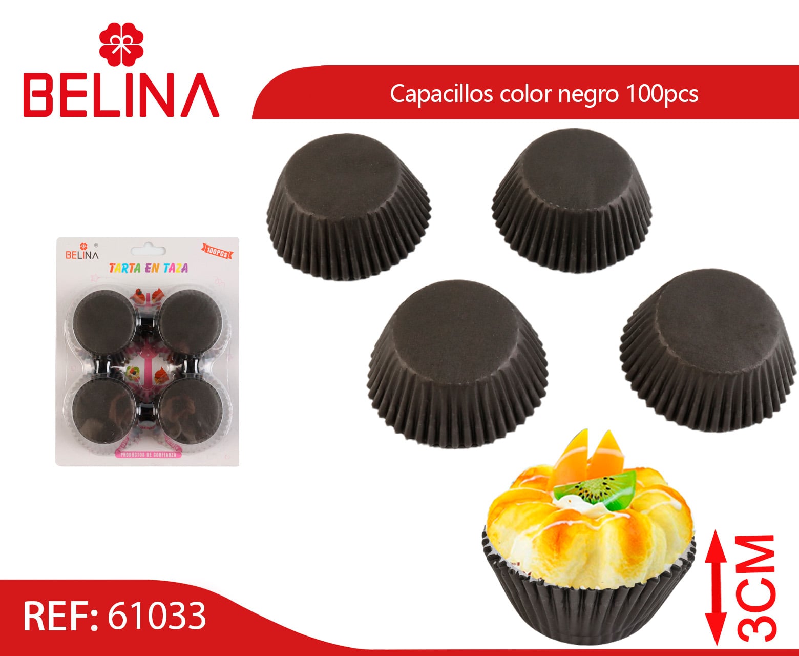 Capacillos Color Negro 100pcs