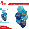 Set de globos de látex feliz cumpleaños  azul 6pcs