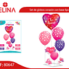 Set de globos corazón con base 6pcs