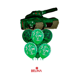Set de globos tanque verde 7pcs