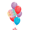 Set de globos de látex feliz cumpleaños 6pcs