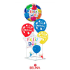 Set de globos feliz cumpleaños con base 6pcs