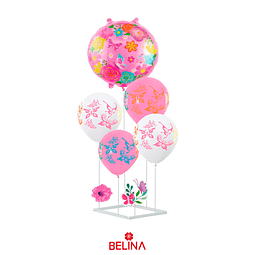 Set de globos mariposa con base 6pcs