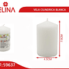 Vela cilíndrica blanca aroma de jazmín 7.5cm