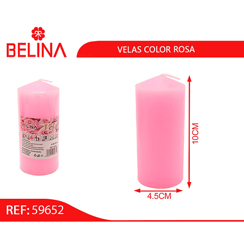 Vela Cilíndrica Rosa 4x10cm