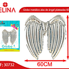 Globo metálico  alas de ángel plateadas 60x85cm