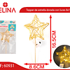 Topper de estrella dorada con luces 8x17cm