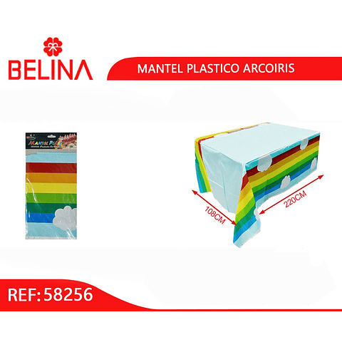 Mantel plástico arcoiris 108x220cm