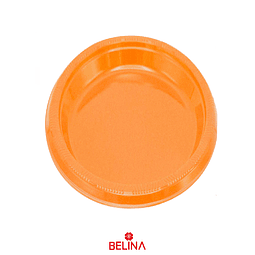 Plato plastico redondo 18cm naranja