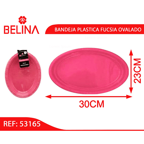 Bandeja plástica ovalada fucsia 5pcs