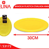 Bandeja plástica ovalada amarillo 5pcs