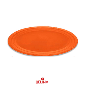 Bandeja plástica ovalada naranja 5pcs