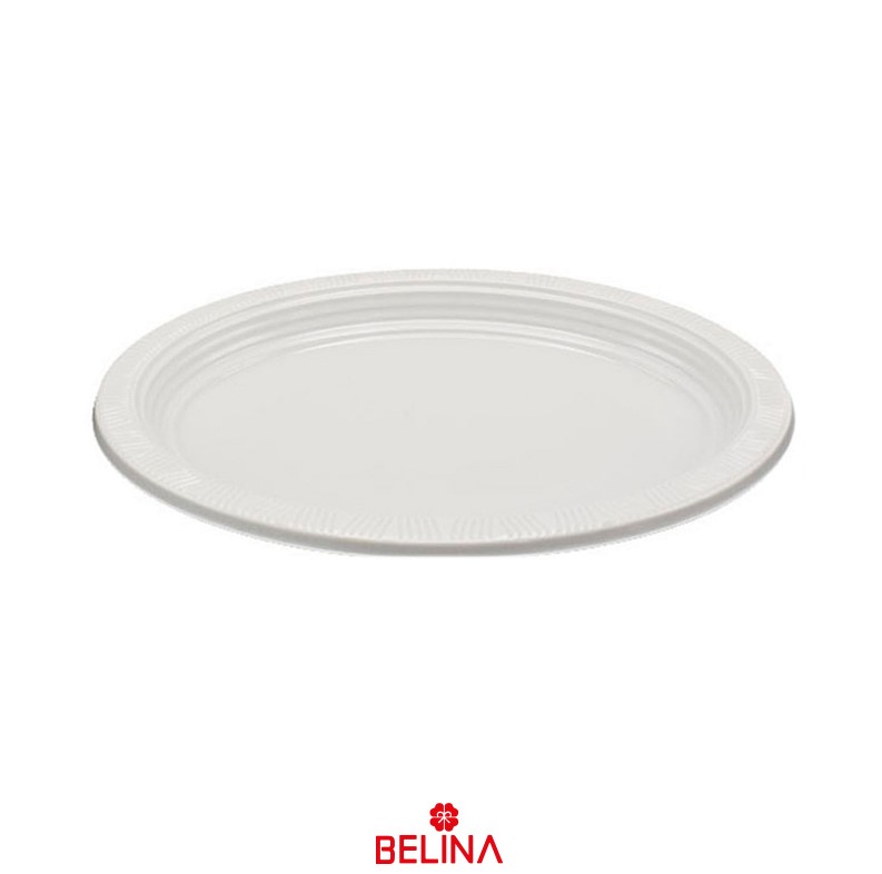 Bandeja plástica ovalada blanco 5pcs