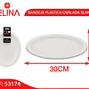 Bandeja plástica ovalada blanco 5pcs